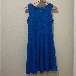 Medium length blue dress
